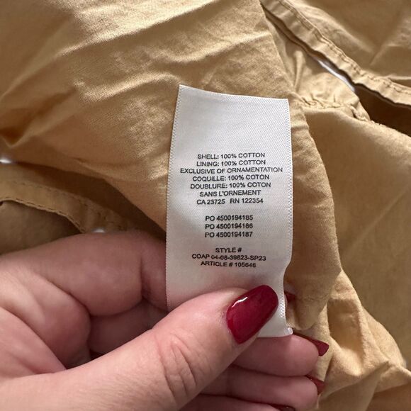 ARITZIA Wilfred Allegoria Poplin Midi Dress Tan Small - Picture 6 of 6